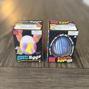 Schylling NeeDoh Dippin' Dazzler Swirlie Eggs Sensory Fidget Toy New SET OF 2